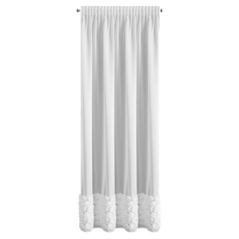 ZASŁONA GOTOWA ROSES 7 NA TAŚMIE 140 X 270 CM BIAŁY