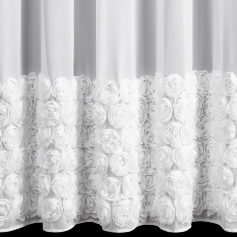 ZASŁONA GOTOWA ROSES 7 NA TAŚMIE 350 X 270 CM BIAŁY