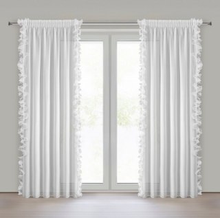 FIRANA GOTOWA GABRIELA NA TAŚMIE 140 X 270 CM BIAŁY