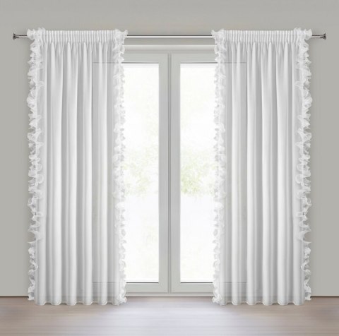 FIRANA GOTOWA GABRIELA NA TAŚMIE 140 X 270 CM BIAŁY