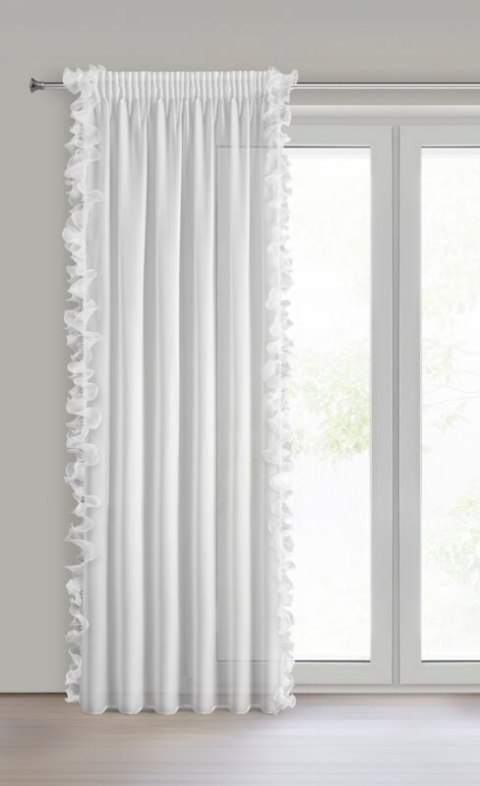 FIRANA GOTOWA GABRIELA NA TAŚMIE 140 X 270 CM BIAŁY