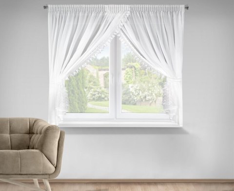 FIRANA GOTOWA LORETA 1 NA TAŚMIE 400 X 160 CM BIAŁY