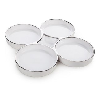 PATERA DEKORACYJNA MABEL (01) 25 X 25 X 6 CM BIAŁY