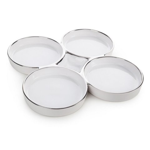 PATERA DEKORACYJNA MABEL (01) 25 X 25 X 6 CM BIAŁY