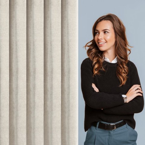 ZASŁONA GOTOWA NESKA NA TAŚMIE 140 X 270 CM JASNOBEŻOWY