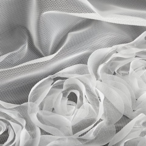 ZASŁONA GOTOWA ROSES 4 NA TAŚMIE 350 X 160 CM BIAŁY