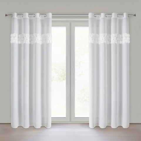 ZASŁONA GOTOWA ROSES 9 140 X 250 CM BIAŁY