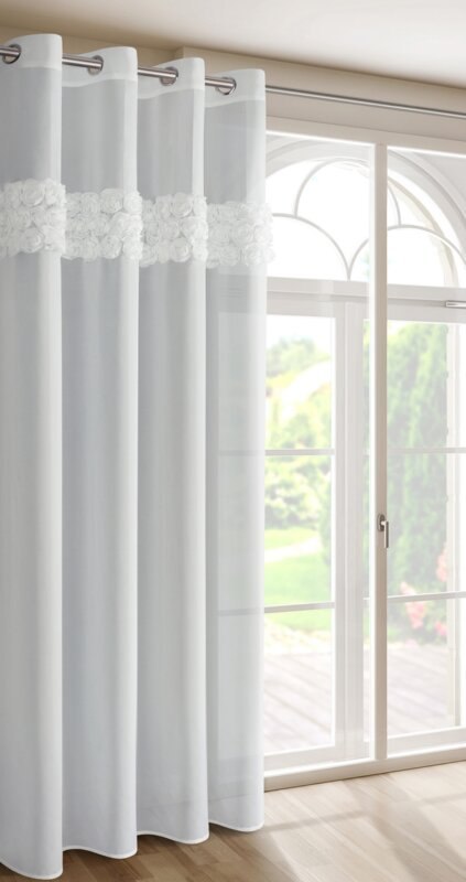ZASŁONA GOTOWA ROSES 9 140 X 250 CM BIAŁY