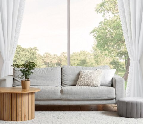 ZASŁONA GOTOWA ROSES NA TAŚMIE 140 X 270 CM BIAŁY