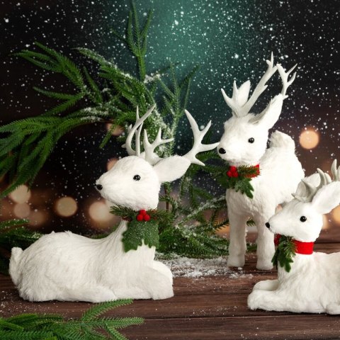 FIGURKA ŚWIĄTECZNA 40 X 15 X 30 CM BIAŁY