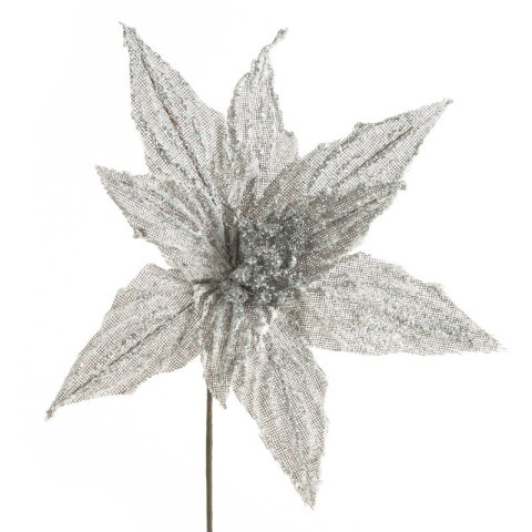 KWIAT ŚWIĄTECZNY 288 27 X 27 CM SREBRNY