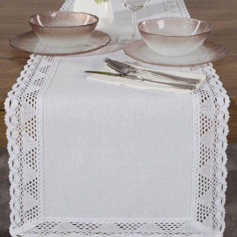 OBRUS NATALY 40 X 140 CM BIAŁY