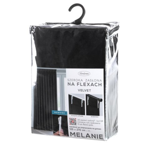 ZASŁONA GOTOWA MELANIE 80 X 270 CM CZARNY