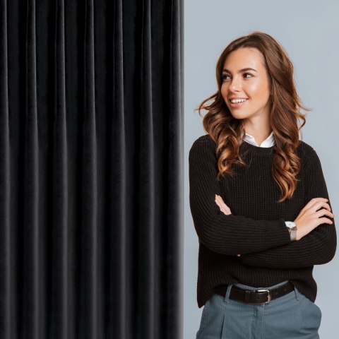 ZASŁONA GOTOWA MELANIE 80 X 270 CM CZARNY