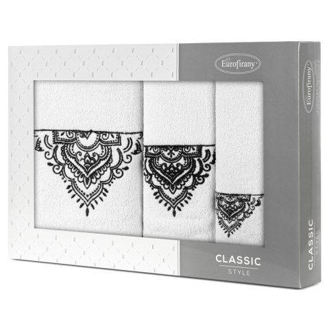 KOMPLET RĘCZNIKÓW 3 56 X 36 X 7 CM BIAŁY