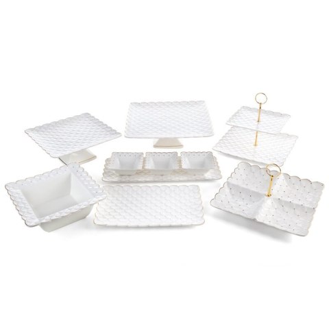 MISA DEKORACYJNA BELIA (01) 23 X 23 X 9 CM KREMOWY