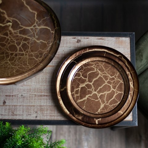 SZKLANA PATERA DEKORACYJNA SUZI (01) (FI) 21X2 CM ZŁOTY