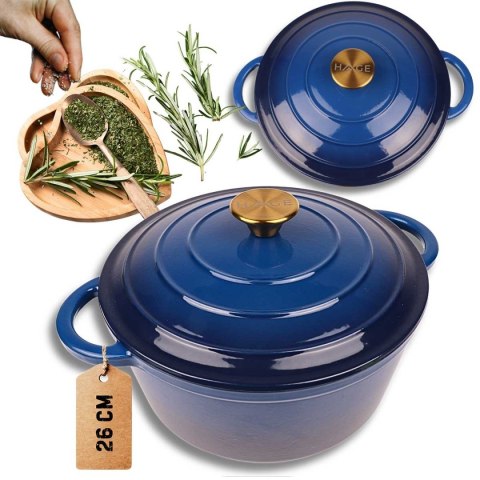 EMALIOWANY GARNEK ŻELIWNY 22cm 3L HAGE CZERWONY