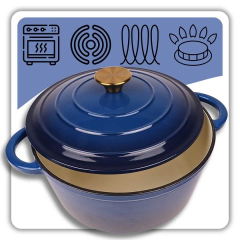 EMALIOWANY GARNEK ŻELIWNY 22cm 3L HAGE CZERWONY