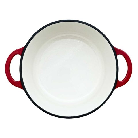 EMALIOWANY GARNEK ŻELIWNY 26cm 5L HAGE CZERWONY