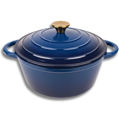 EMALIOWANY GARNEK ŻELIWNY 26cm 5L HAGE NIEBIESKI