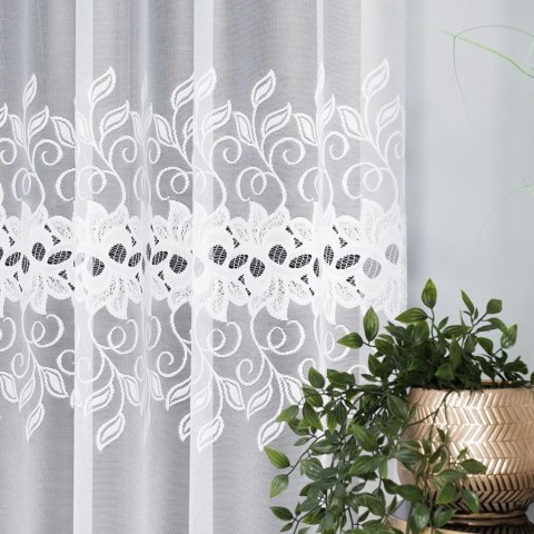 Firanka żakardowa na metry 648107 wysokość 300 cm kolor biały