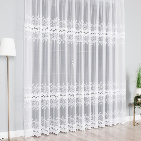 Firanka żakardowa na metry 648107 wysokość 300 cm kolor biały