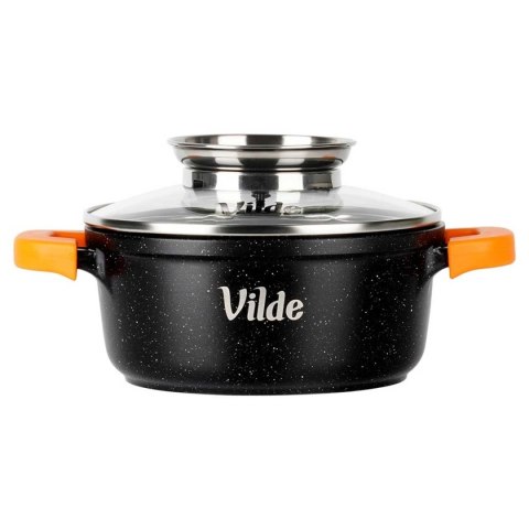 GARNEK GRANITOWY 1,2L 16cm Z POKRYWĄ Z AROMATYZEREM TERRUNA 199103