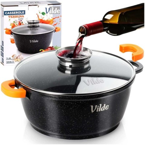 GARNEK GRANITOWY 5,8L 28cm Z POKRYWĄ Z AROMATYZEREM TERRUNA 199106