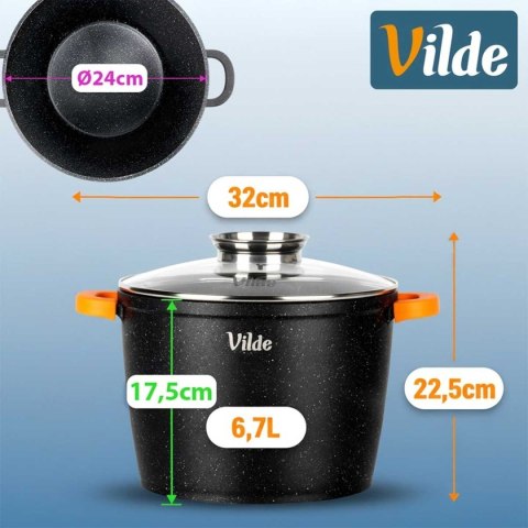 GARNEK GRANITOWY WYSOKI 6,7L 24cm Z POKRYWĄ Z AROMATYZEREM TERRUNA 199110