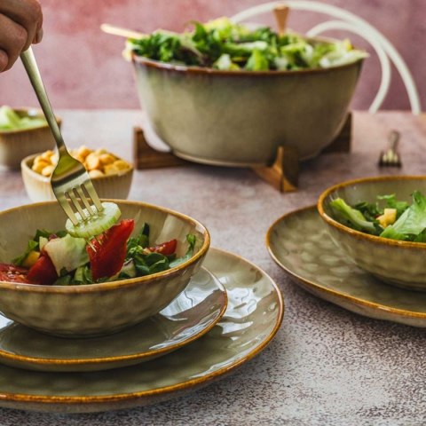 KOMPLET OBIADOWY OMBRES DLA 6 OSÓB 18 ELEM. LIGHT BROWN