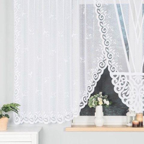 ROZALIA Firanka żakardowa gotowa, szerokość 450 x wysokość 160cm, kolor 001 biały 019370/FBL/001/450160/1