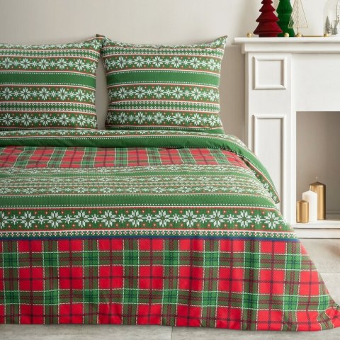 ŚWIĄTECZNY KOMPLET POŚCIELI AURORA 140 X 200 CM ZIELONY