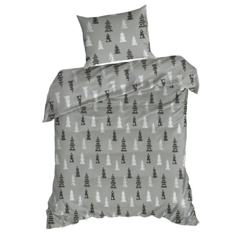 ŚWIĄTECZNY KOMPLET POŚCIELI LENON 220 X 200 CM STALOWY