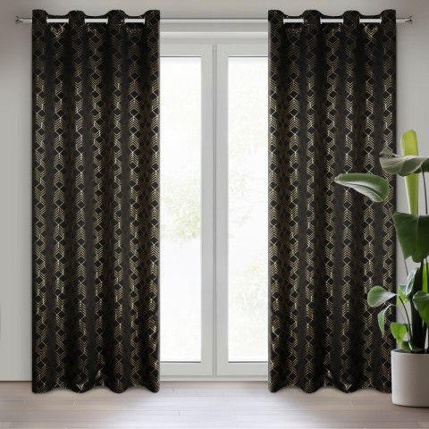 ZASŁONA GOTOWA D91 POLI 140 X 250 CM CZARNY