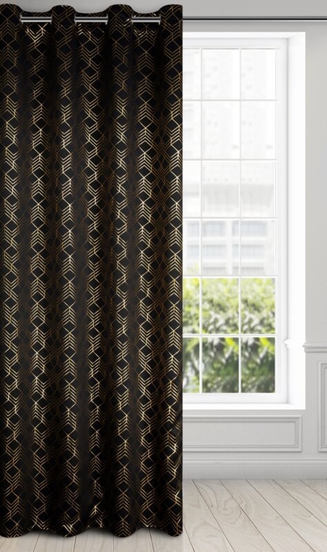 ZASŁONA GOTOWA D91 POLI 140 X 250 CM CZARNY