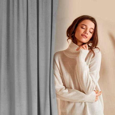 ZASŁONA GOTOWA D91 ROSA NA TAŚMIE 140 X 270 CM STALOWY