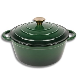 EMALIOWANY GARNEK ŻELIWNY 26cm 5L HAGE ZIELONY