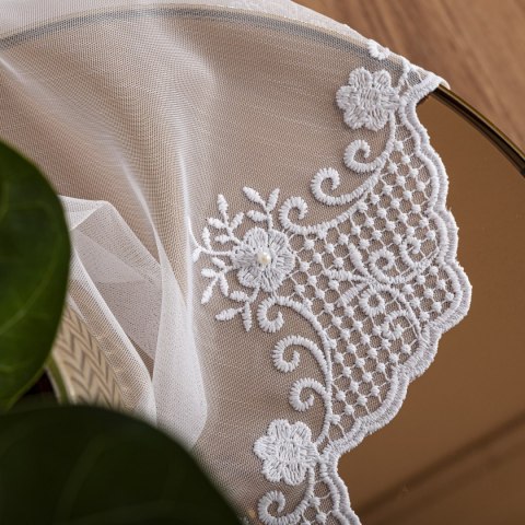 Firanka haftowana na metry FH0021 wysokość 170 cm kolor biały