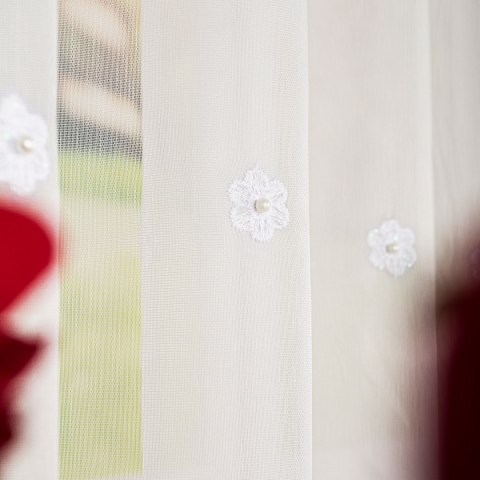 Firanka haftowana na metry FH0021 wysokość 170 cm kolor biały