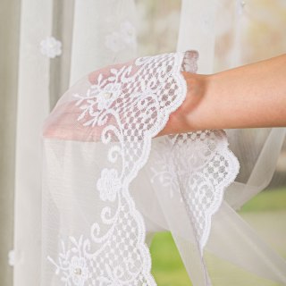 Firanka haftowana na metry FH0021 wysokość 170 cm kolor biały