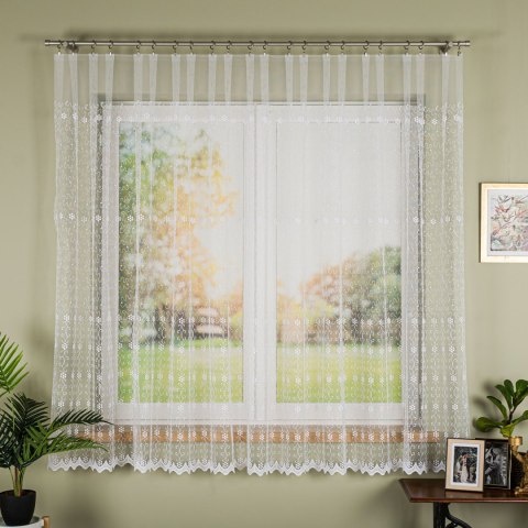 Firanka haftowana na metry FH0037 wysokość 170 cm kolor biały