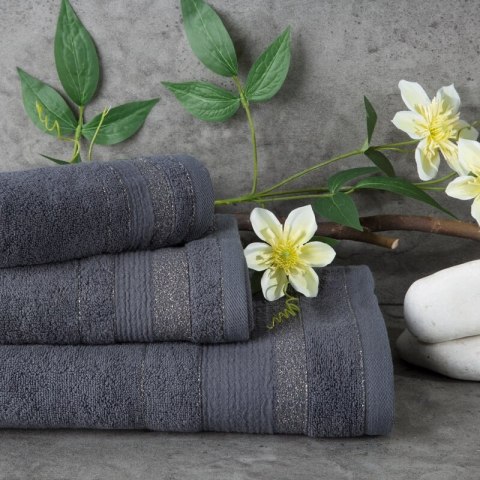 KOMPLET RĘCZNIKÓW APRIL 46 X 36 X 7 CM SREBRNY