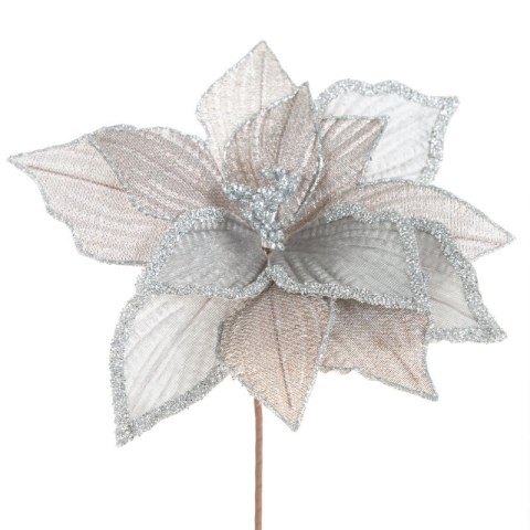 KWIAT ŚWIĄTECZNY 280 O 30 X 35 CM SREBRNY