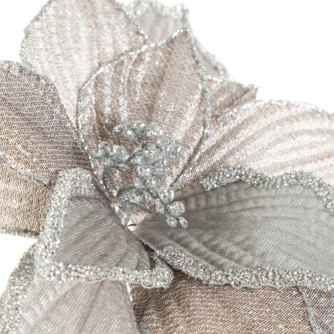 KWIAT ŚWIĄTECZNY 280 O 30 X 35 CM SREBRNY