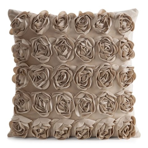 POSZEWKI ROSES 1 45 X 45 CM CIEMNOBEŻOWY