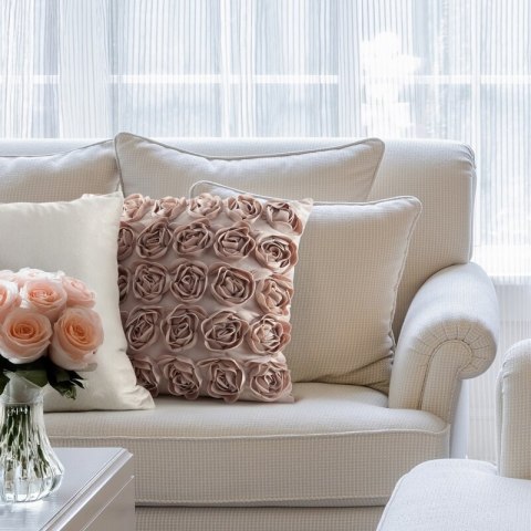 POSZEWKI ROSES 1 45 X 45 CM KREMOWY