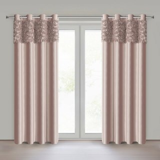 ZASŁONA GOTOWA ROSES 13 NA TAŚMIE 140 X 250 CM PUDROWY
