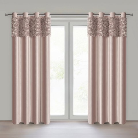 ZASŁONA GOTOWA ROSES 13 NA TAŚMIE 140 X 250 CM PUDROWY