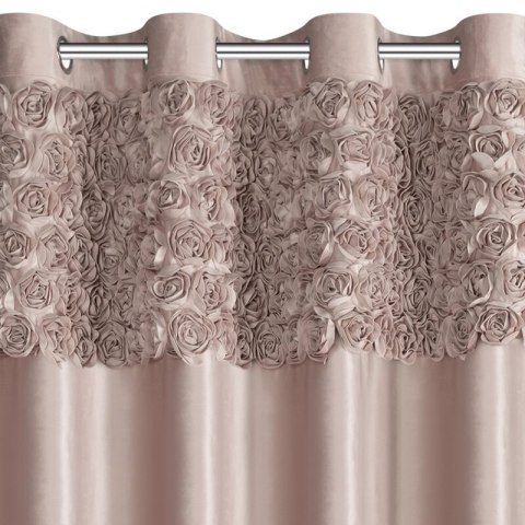 ZASŁONA GOTOWA ROSES 13 NA TAŚMIE 140 X 250 CM PUDROWY